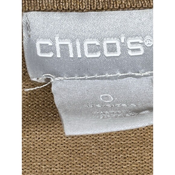 chicos Camel Brown Sweater Knit blouse top shirt 0 S 4 6 - Picture 3 of 6